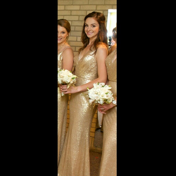 BARI JAY Gold Gown - Picture 4 of 6